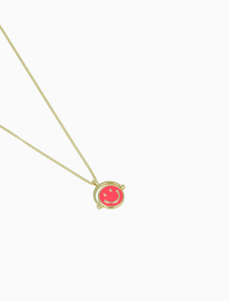 Classic ketting smiley pink