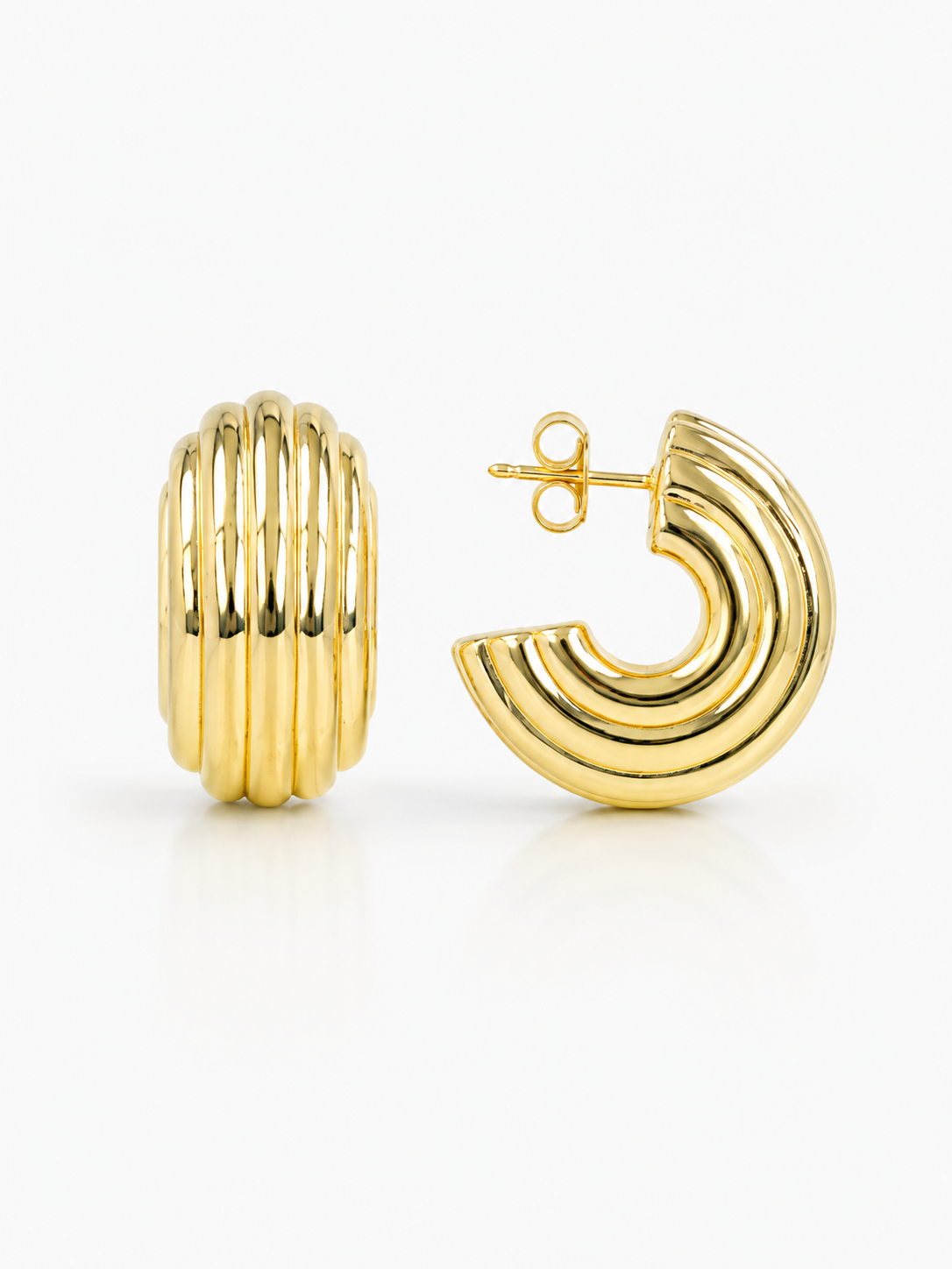 Brass- Classic Oorbellen Horizontal Bumps S