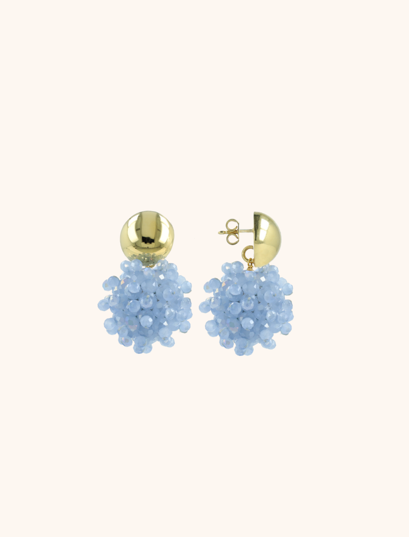 Shiny Frosty Blaue Ohrringen Jacky Globe S Double Stones