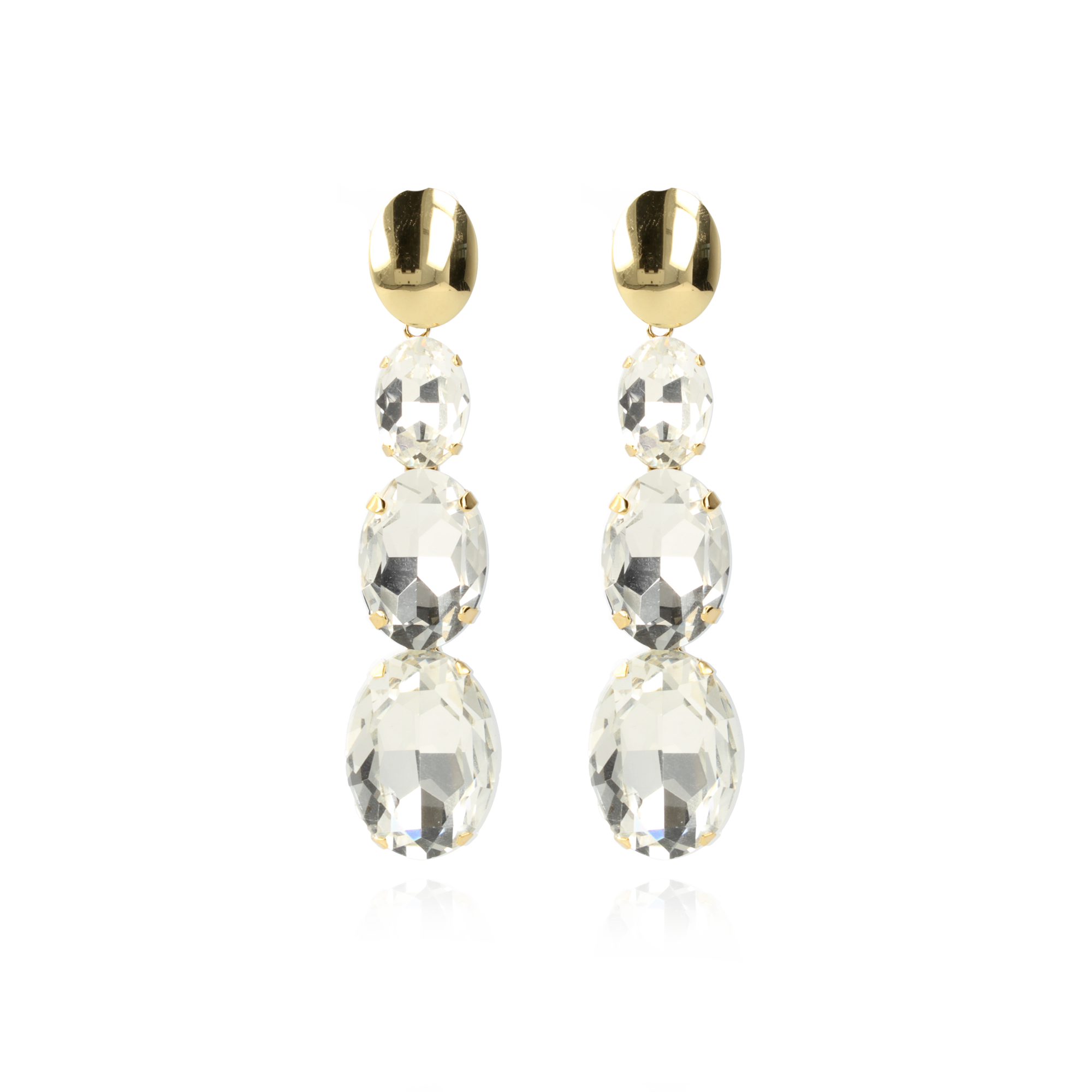 Crystal Strass Earrings Oval Tripple Lenne L