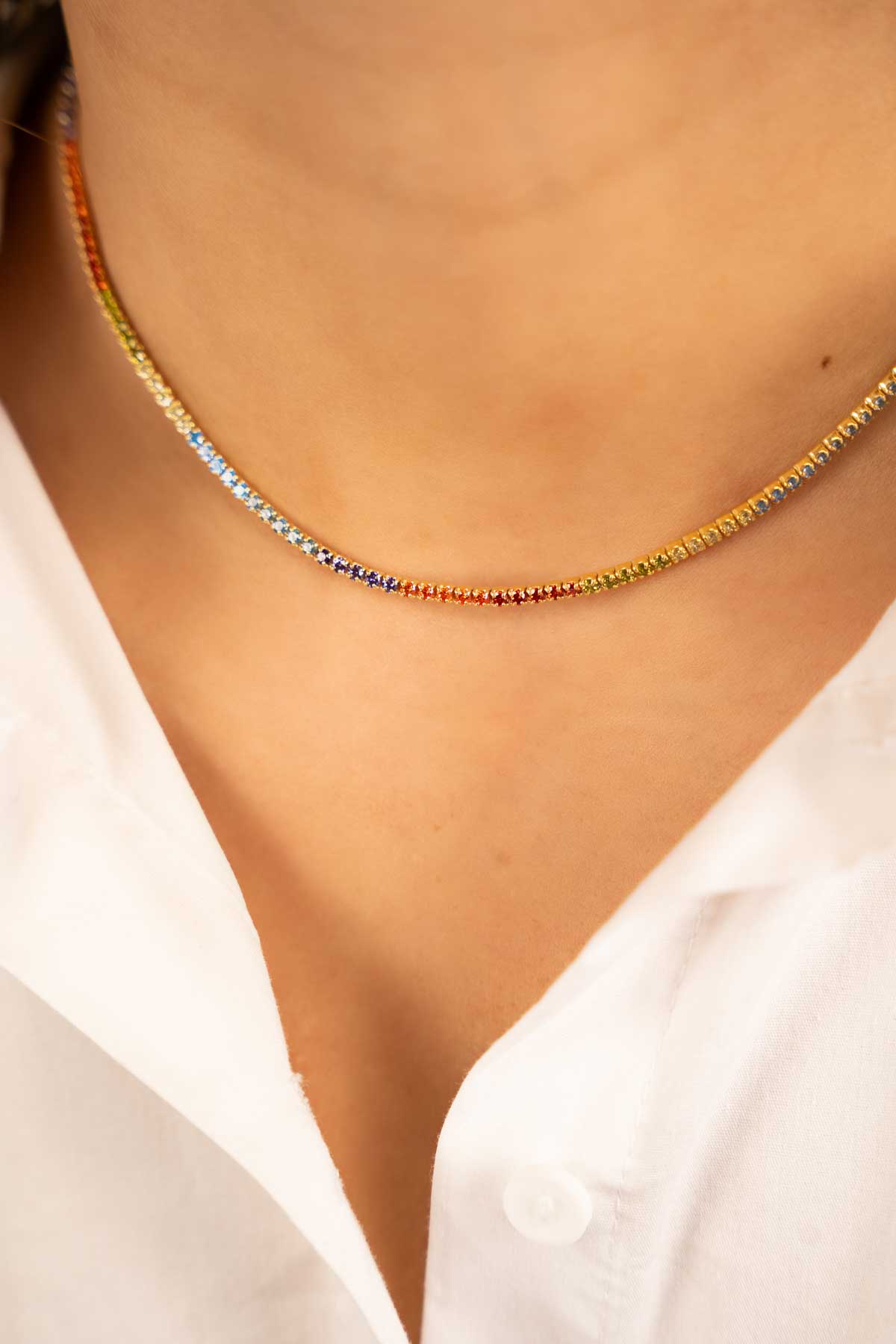 Regenboog Tennis Ketting