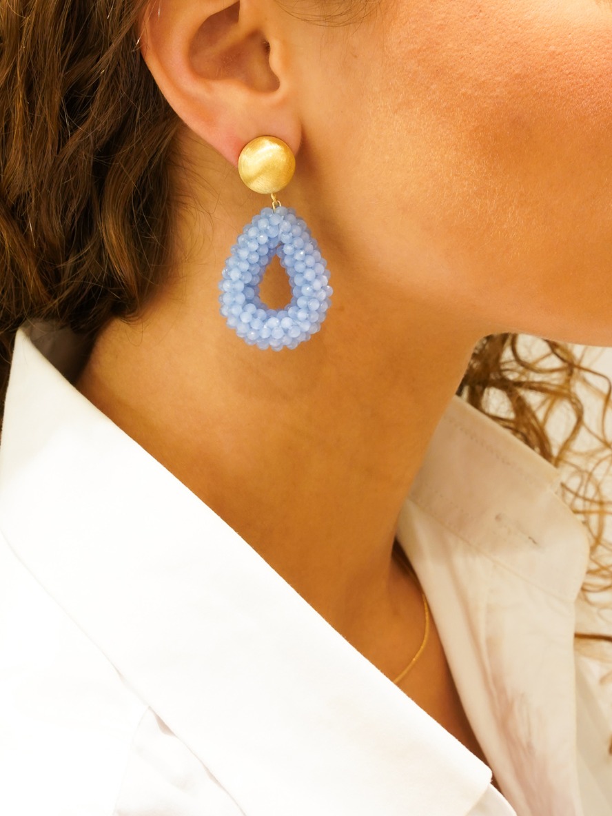 Baby Blue Earrings Clip Berry Drop S