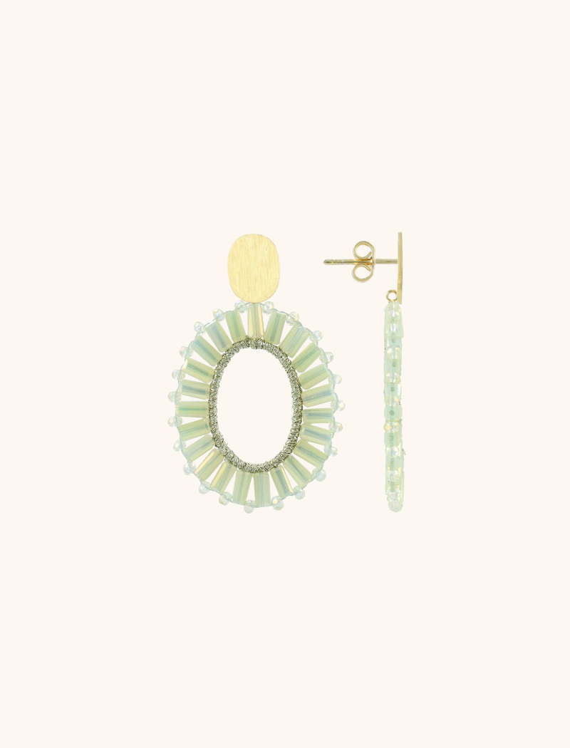 Licht Mint Tonal Oorbellen Naomi Ovaal Flat Slott-theme.productDescriptionPage.SEO.byTheBrand
