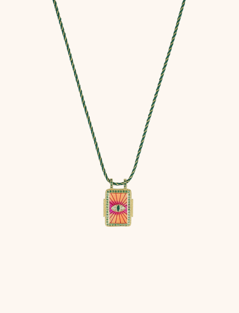 Ketting Rectangle Eye - Groen/Lichtgroen Lott Gioielli