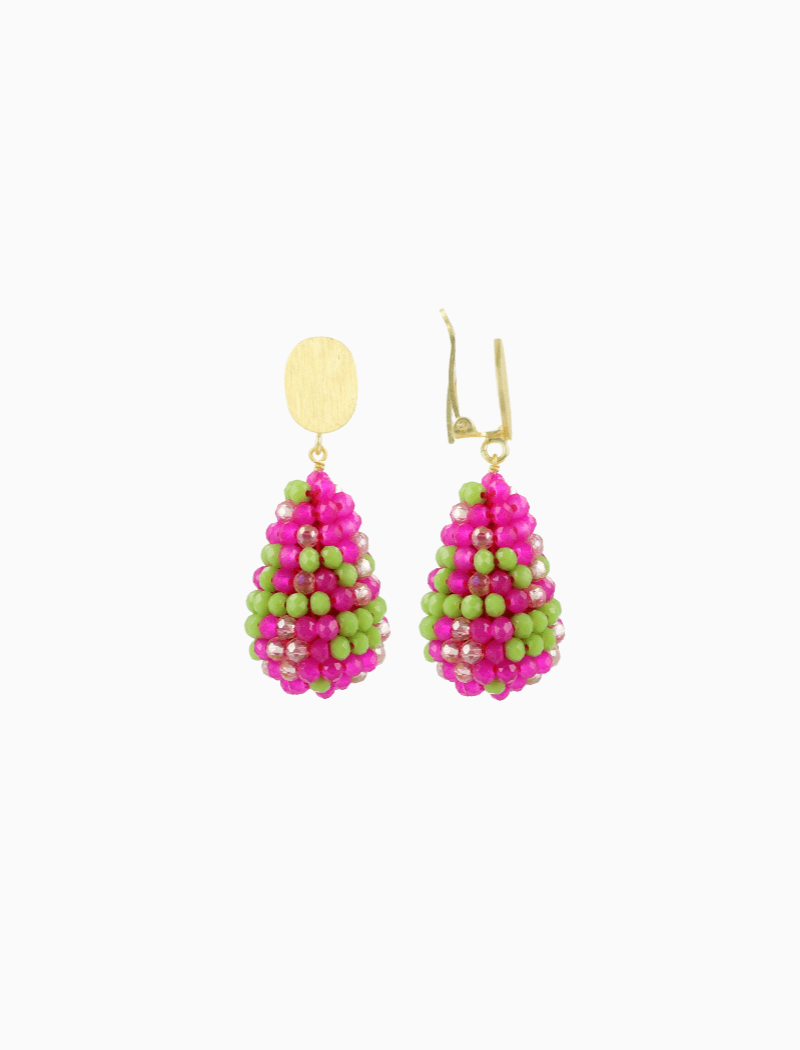 Fuchsia-Limetten-Ohrringe Amy Cone S Clip