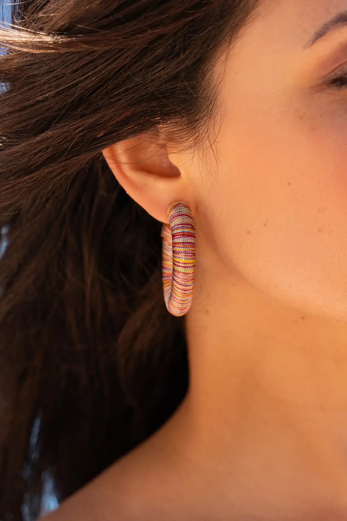 Multicolor earrings Amara creole oval L