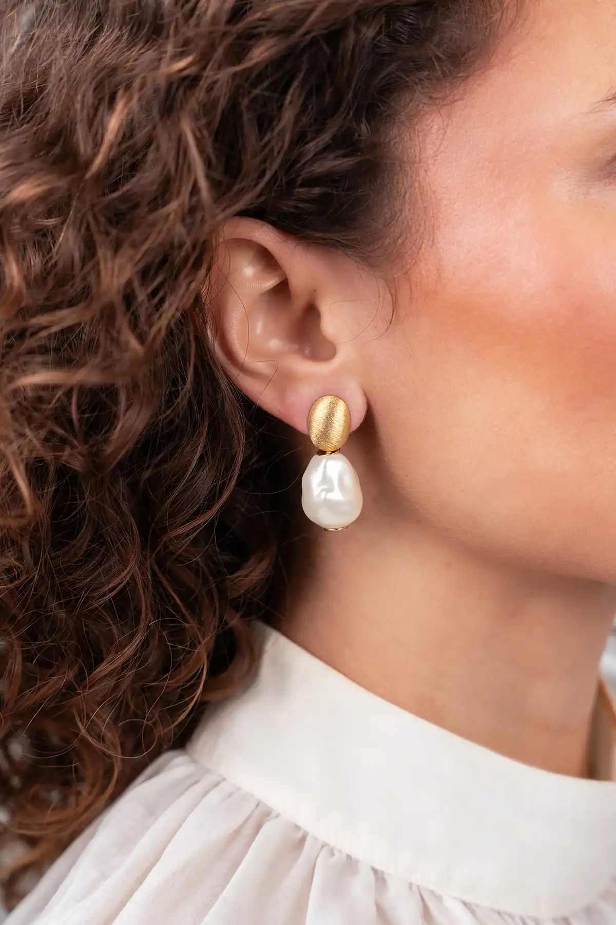 Pearl Earrings Irregular Stone S Bailey