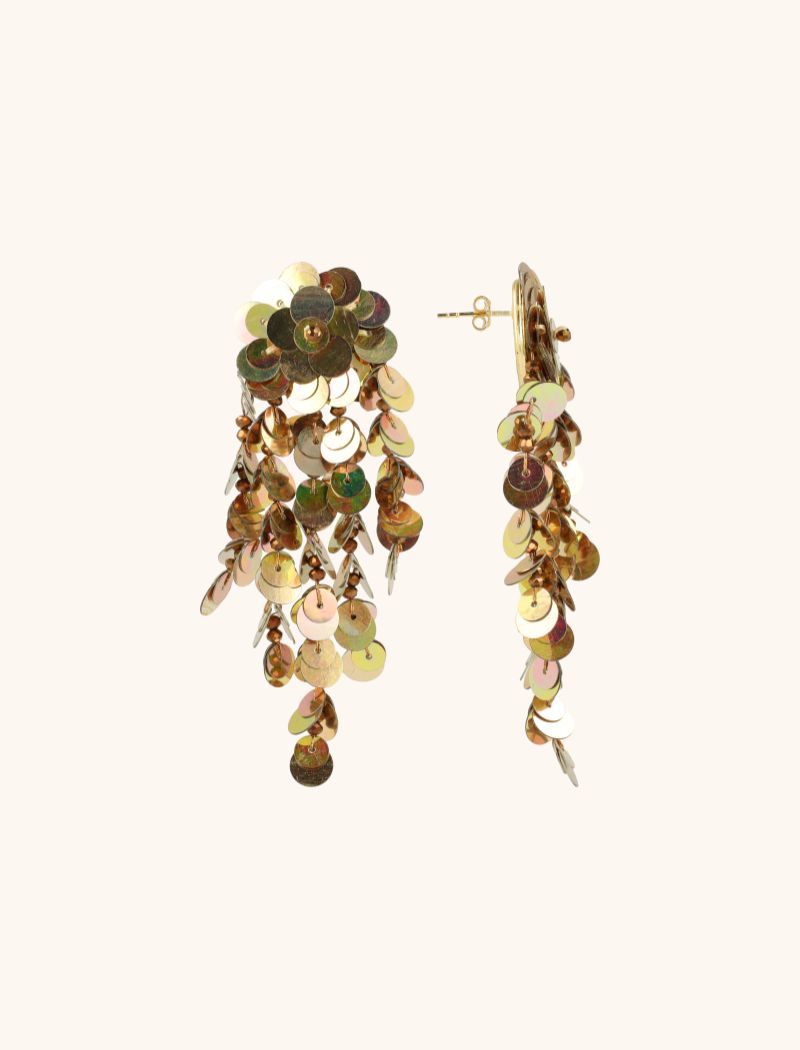 Koperen Oorbellen Annabel Sequin Wild Waterfall