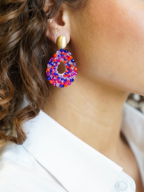 Mixed royal blue earrings Babs Open Drop S