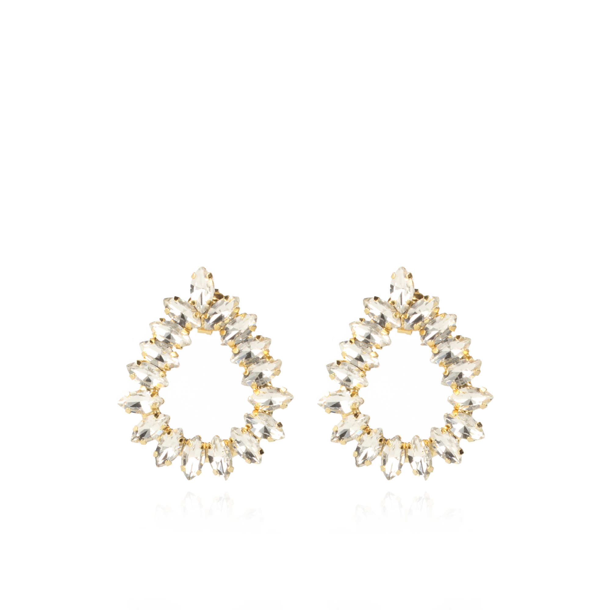 Crystal colored Zirconia Earrings Drop Framed Marquis Hally S