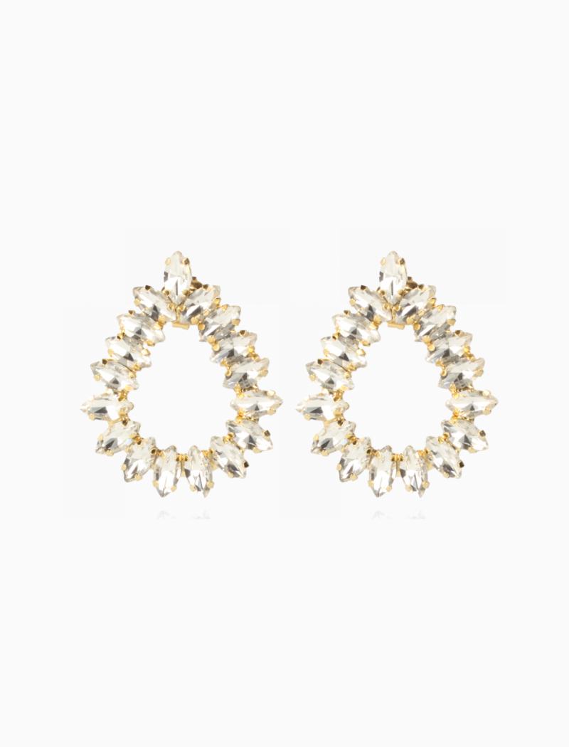 Crystal colored Strass Earrings Drop Framed Marquis Hally S