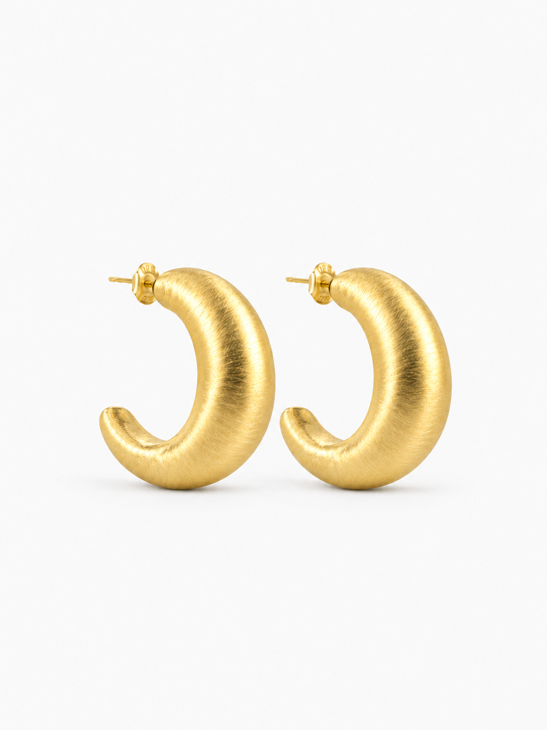 Brushed Gold Earrings CL Earring Creole Charlie Brass
