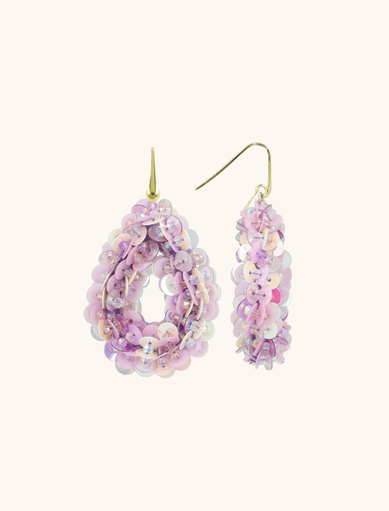 Lila Mix Ohrringe Fenna Sequin Drop  