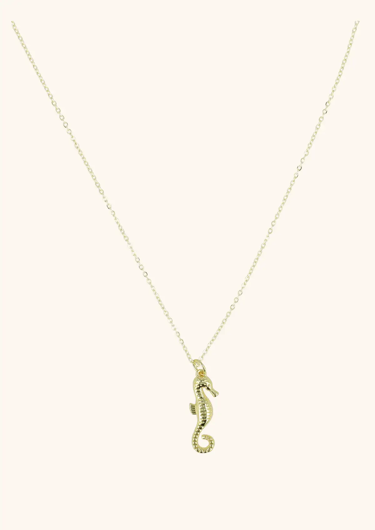 Goldene Halskette Seepferdchen
