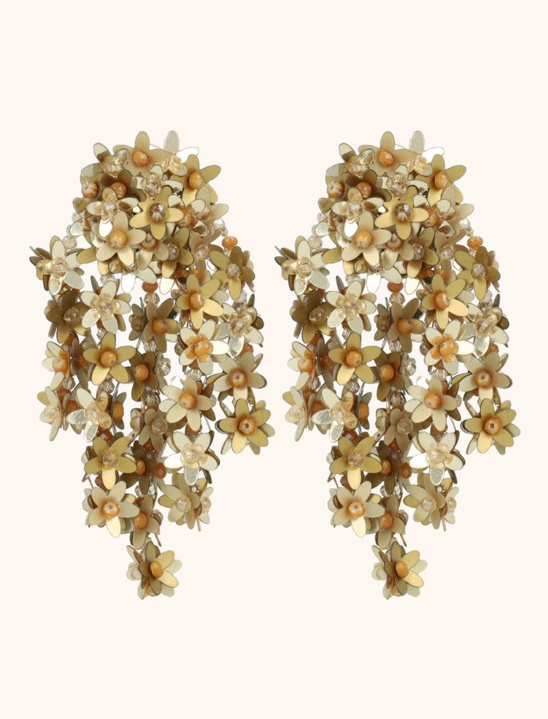 Brown Earrings Fleur Flower Rain