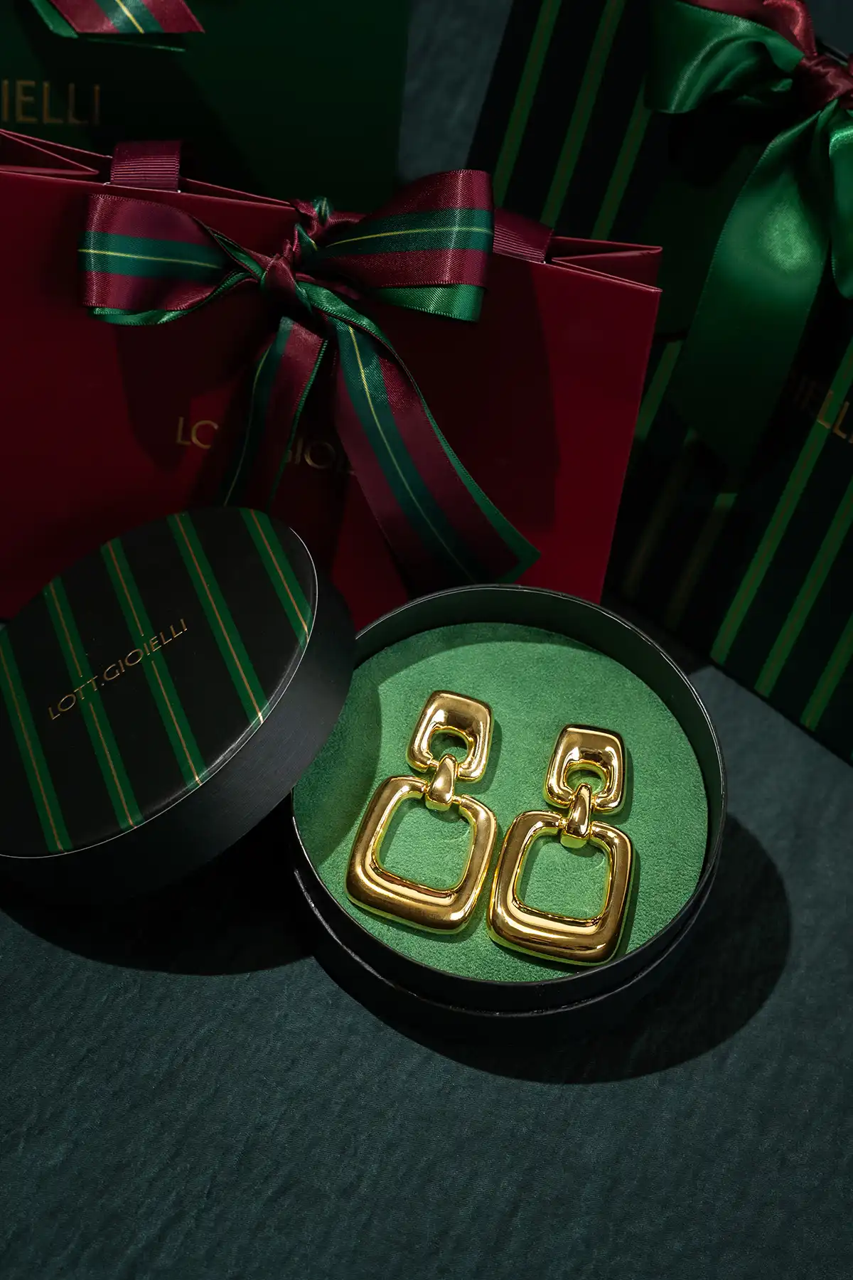 Klassieke Oorbellen Dubbel Vintage Vierkant