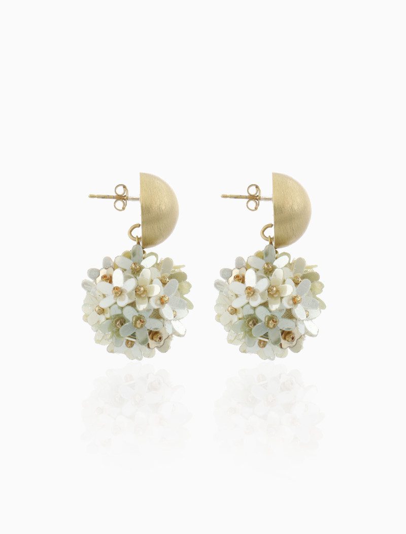 Pistache Mint Oorbellen Daisy Globe M Flower