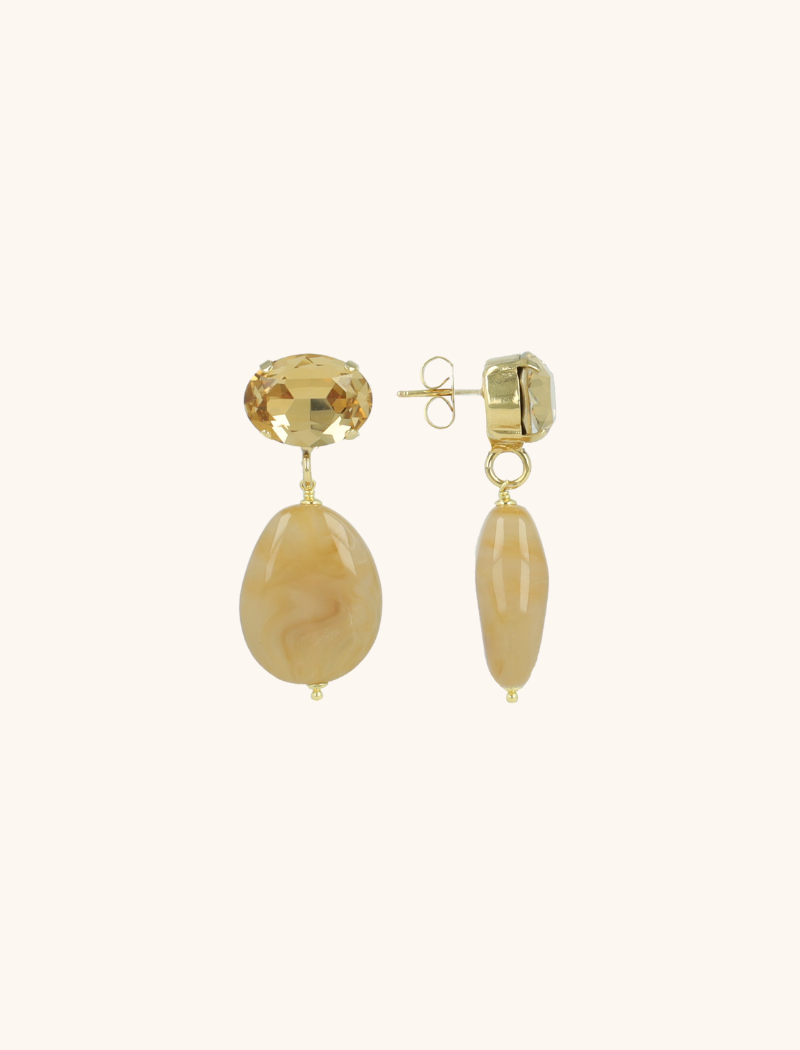 Bruine Oorbellen Amber Squeezed Droplott-theme.productDescriptionPage.SEO.byTheBrand