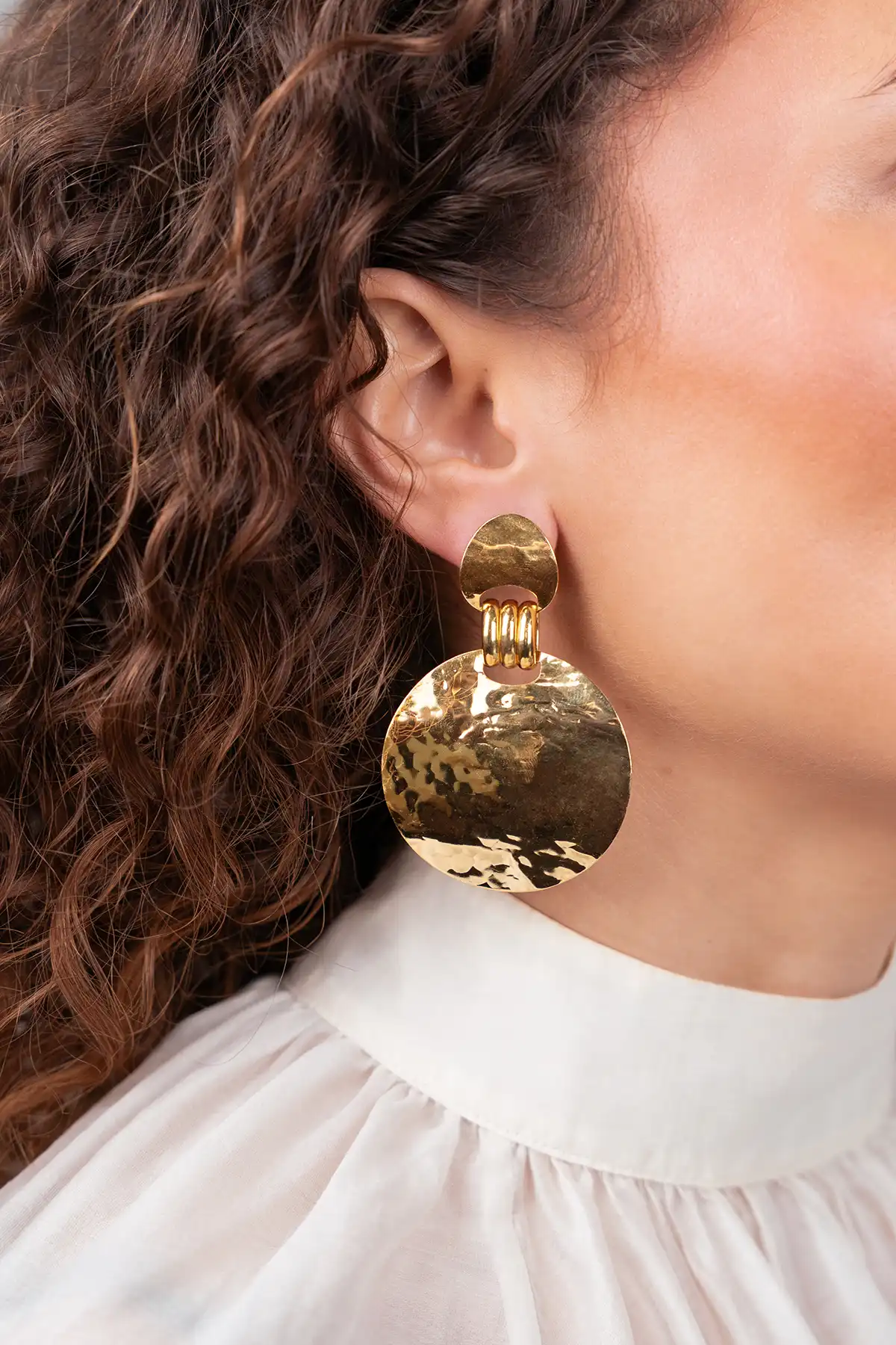 Gouden Oorbellen Connected Eclipse  Brinley