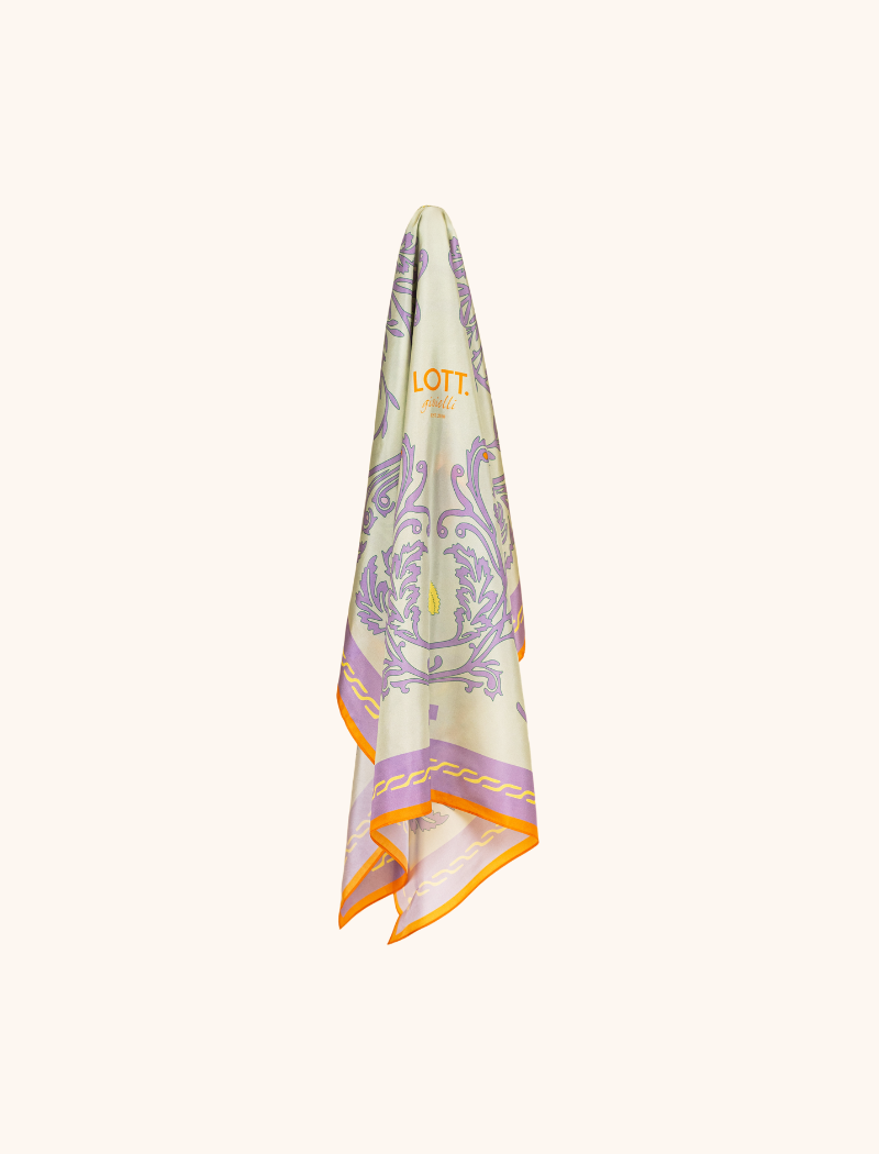 Lila Pastel Green Sjaal Silk