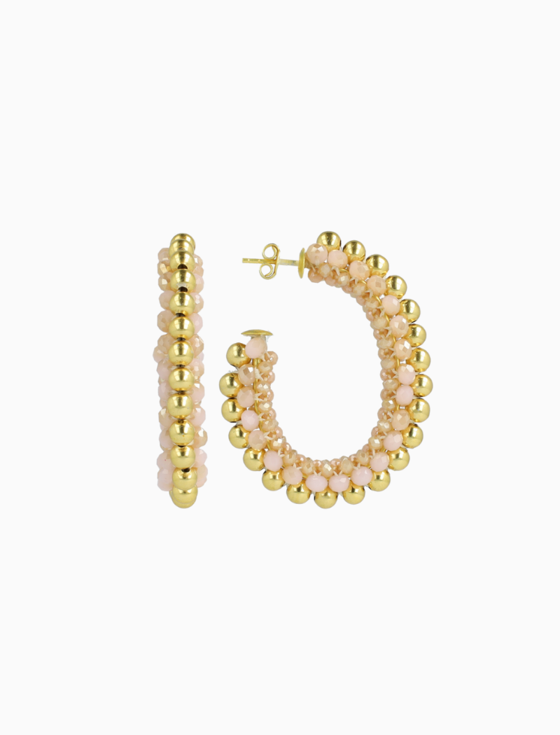 Beige Oorbellen Loe Creool Deluxe L