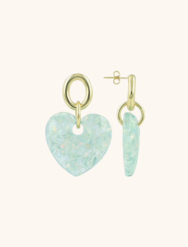 Turqoise Oorbellen Idaly Hart L