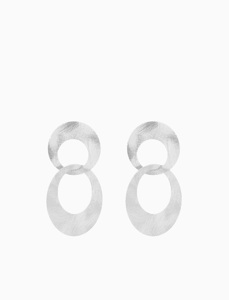 Classic dubbel charm satin oorbellen