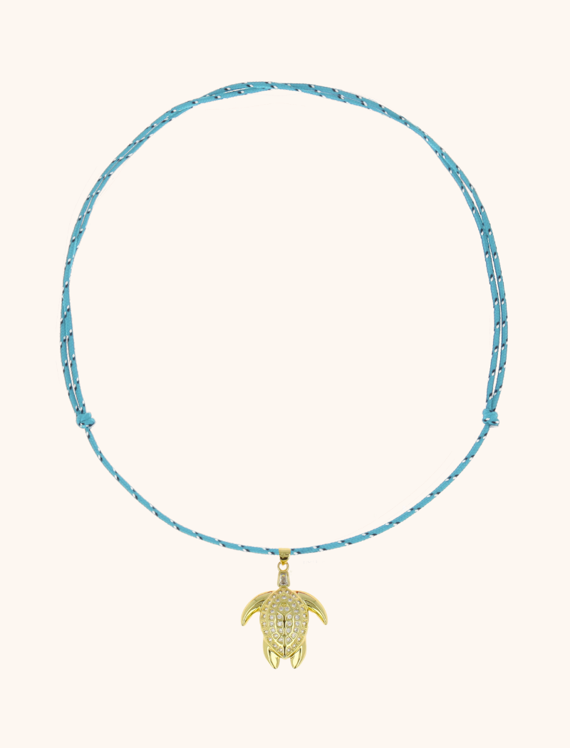 Ketting Schildpad Shine Bright - Blauw 
