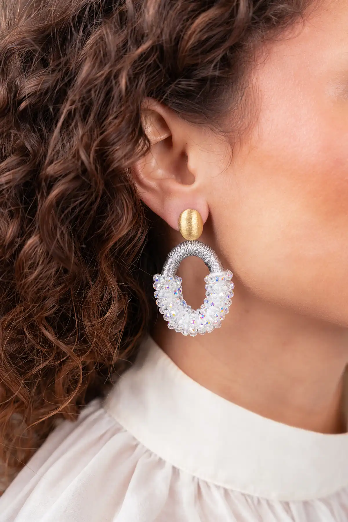 Combi Ovaal M Oorbellen Holo Yara