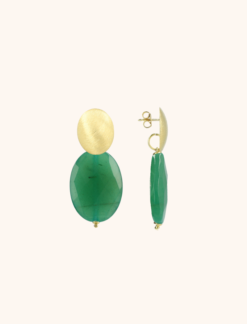 Groene Oorbellen Oval L