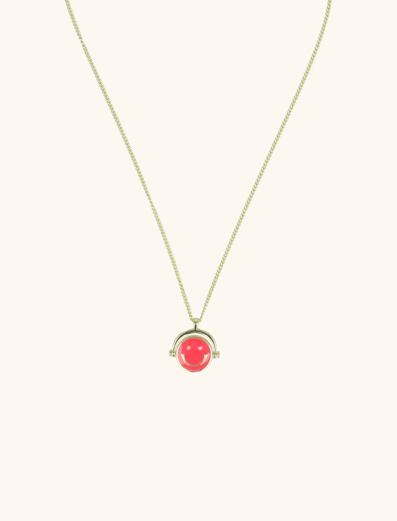 Classic ketting smiley pink