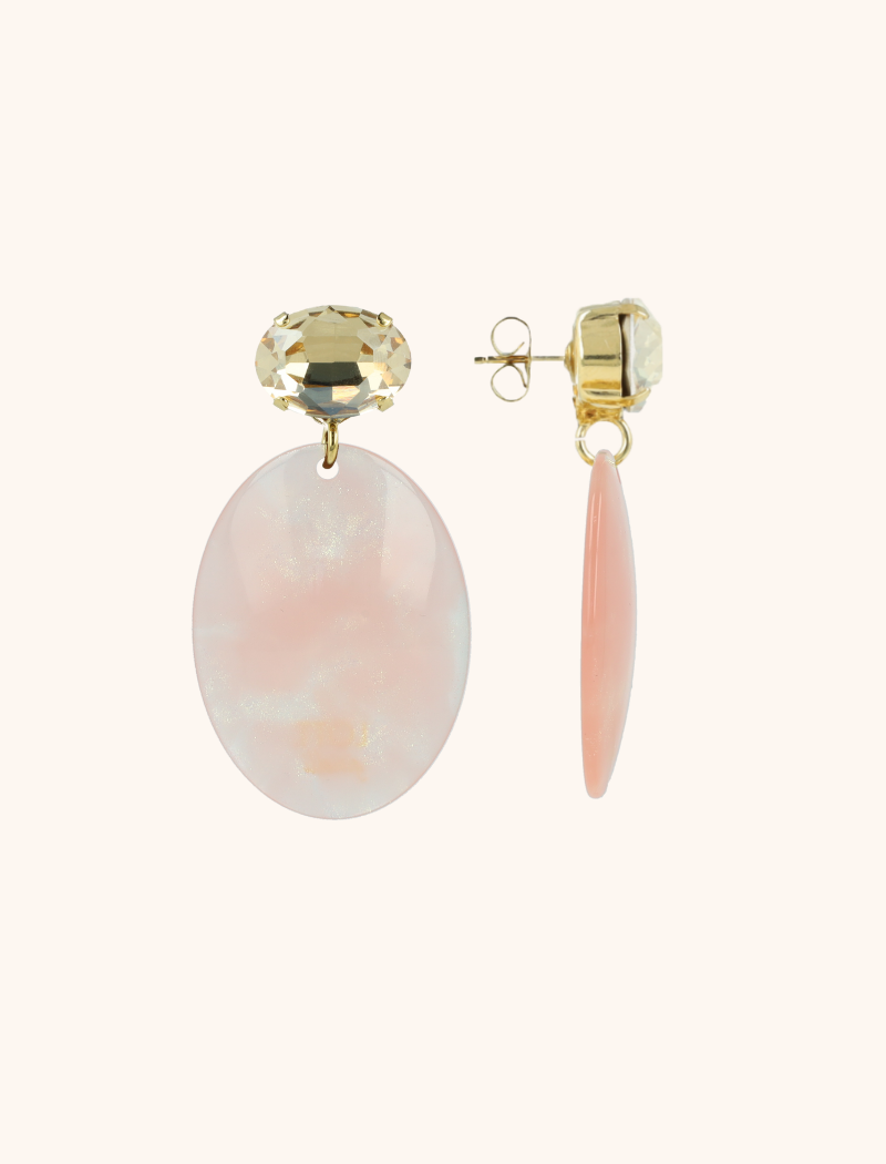 Goud Roze oorbellen Celia ovaal L strasslott-theme.productDescriptionPage.SEO.byTheBrand
