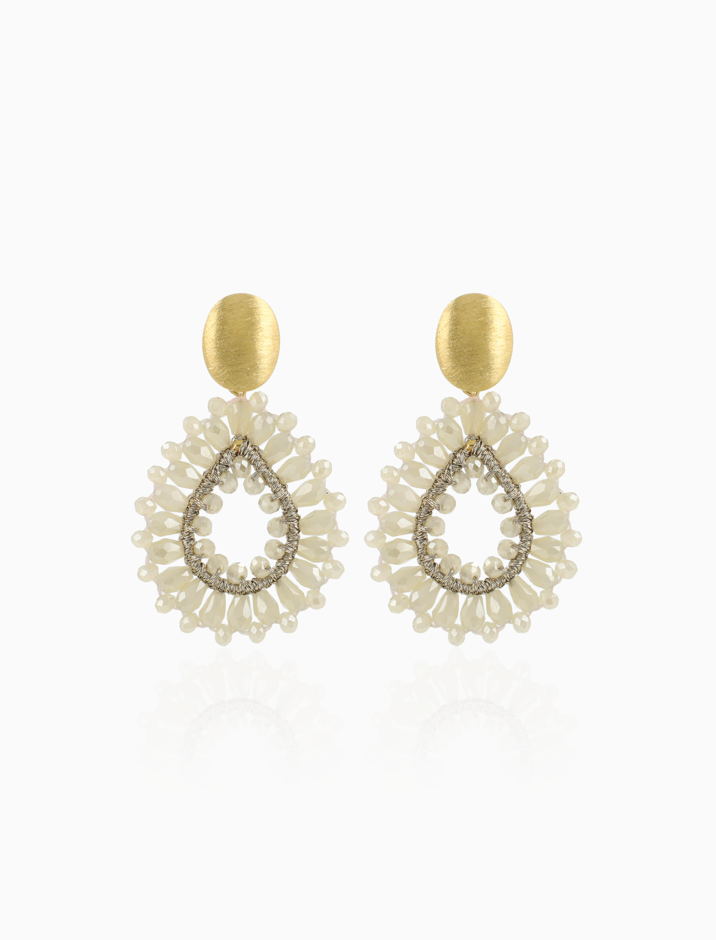 Beige Earrings Robin Drop Crystal S