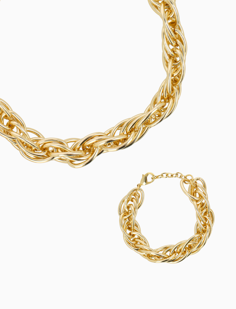 Stien - CLA Set Woven Link - Soft Gold