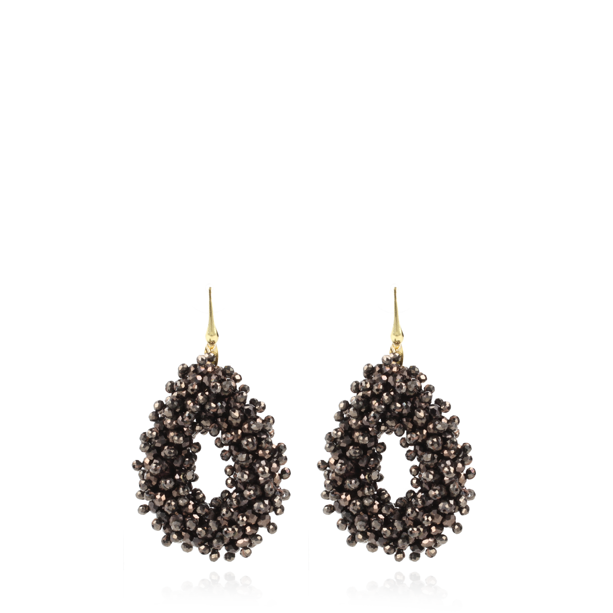 Metallic Bruine Oorbellen Louise Double Stones Drop L lott-theme.productDescriptionPage.SEO.byTheBrand