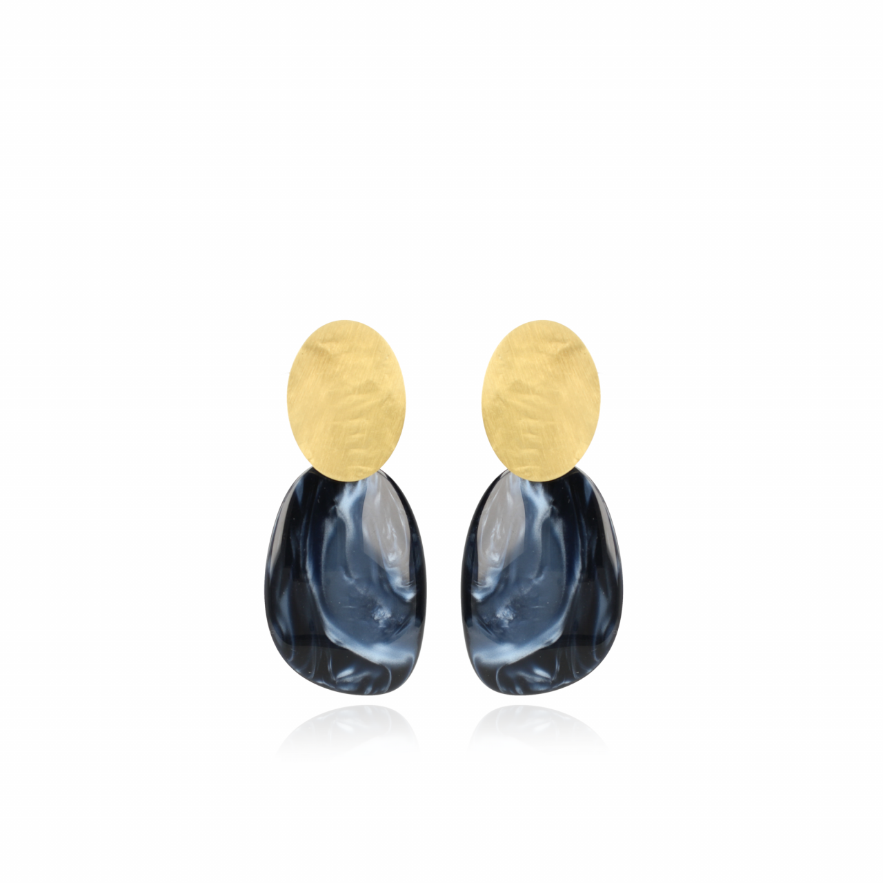 Blue earrings Sara Asymmetric Oval 