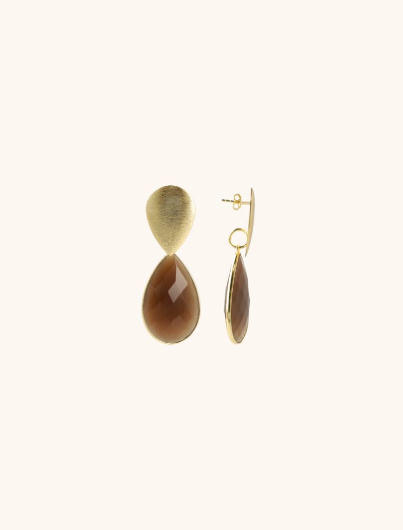 Bruine Oorbellen Quartz Framed Drop XLlott-theme.productDescriptionPage.SEO.byTheBrand