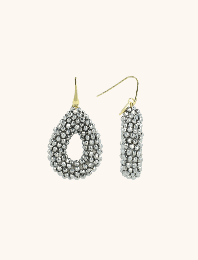 Metallic Zilveren Oorbellen Berry Drop S