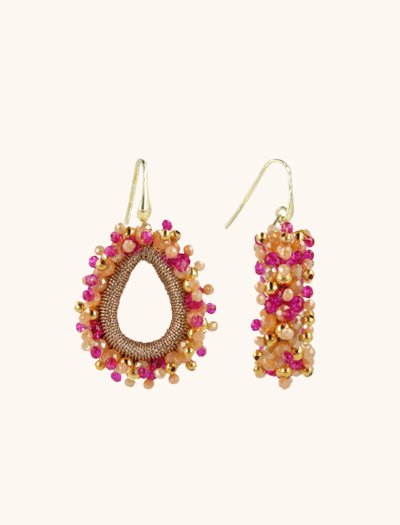 Fuchsia Tangerine Earrings Carina Urchin Drop M