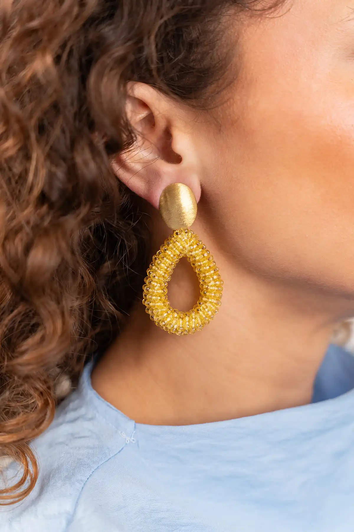 Yellow Earrings Berry Drop L
