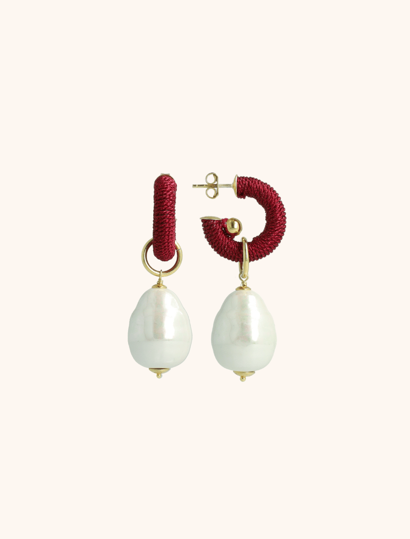 Bordeaux Earrings Apollo Creole Pearl XS