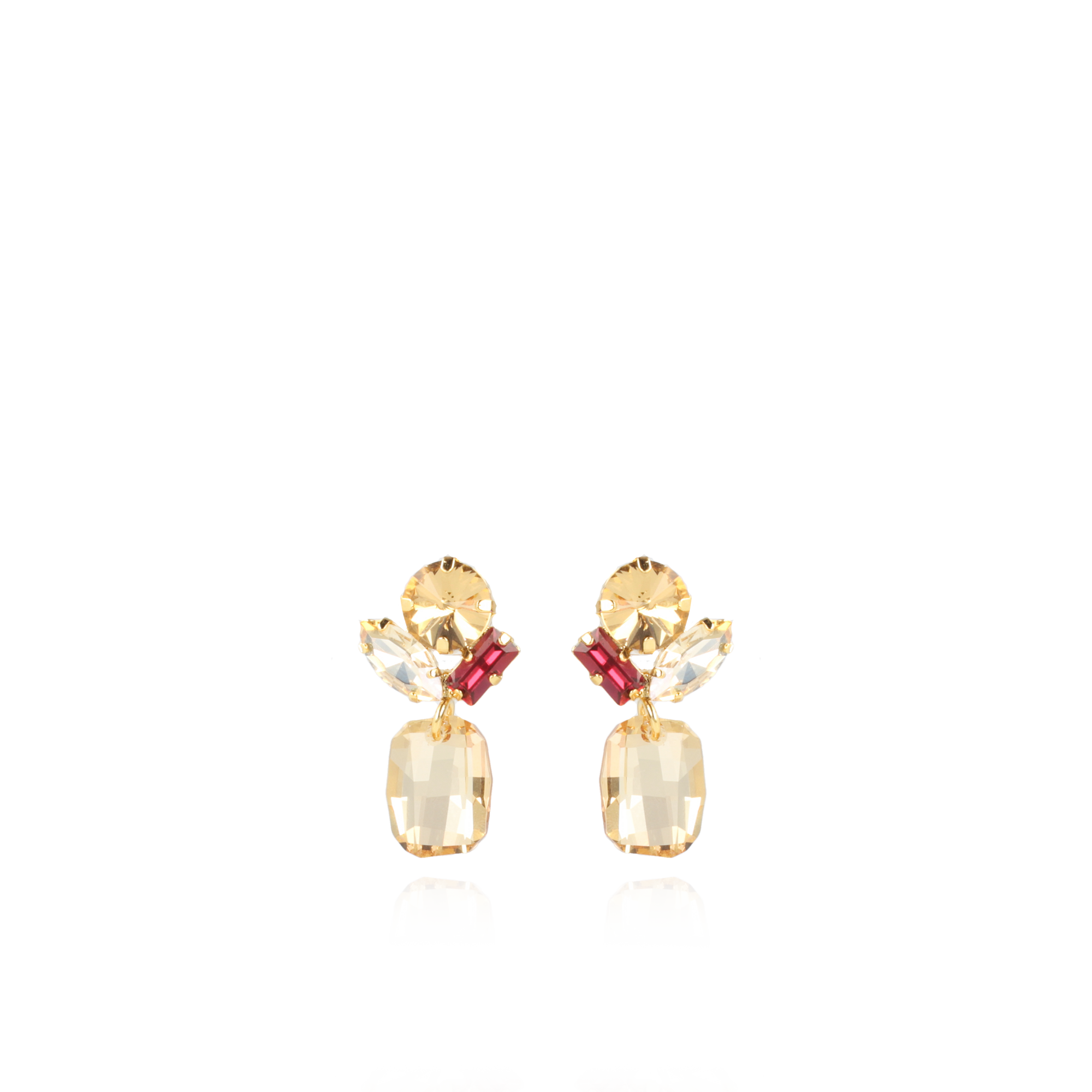 Fuchsia Strass Earrings Elle