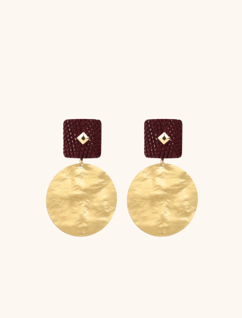 Olivia resin rectangle closed hammerd snake bordeaux earrings lott-theme.productDescriptionPage.SEO.byTheBrand