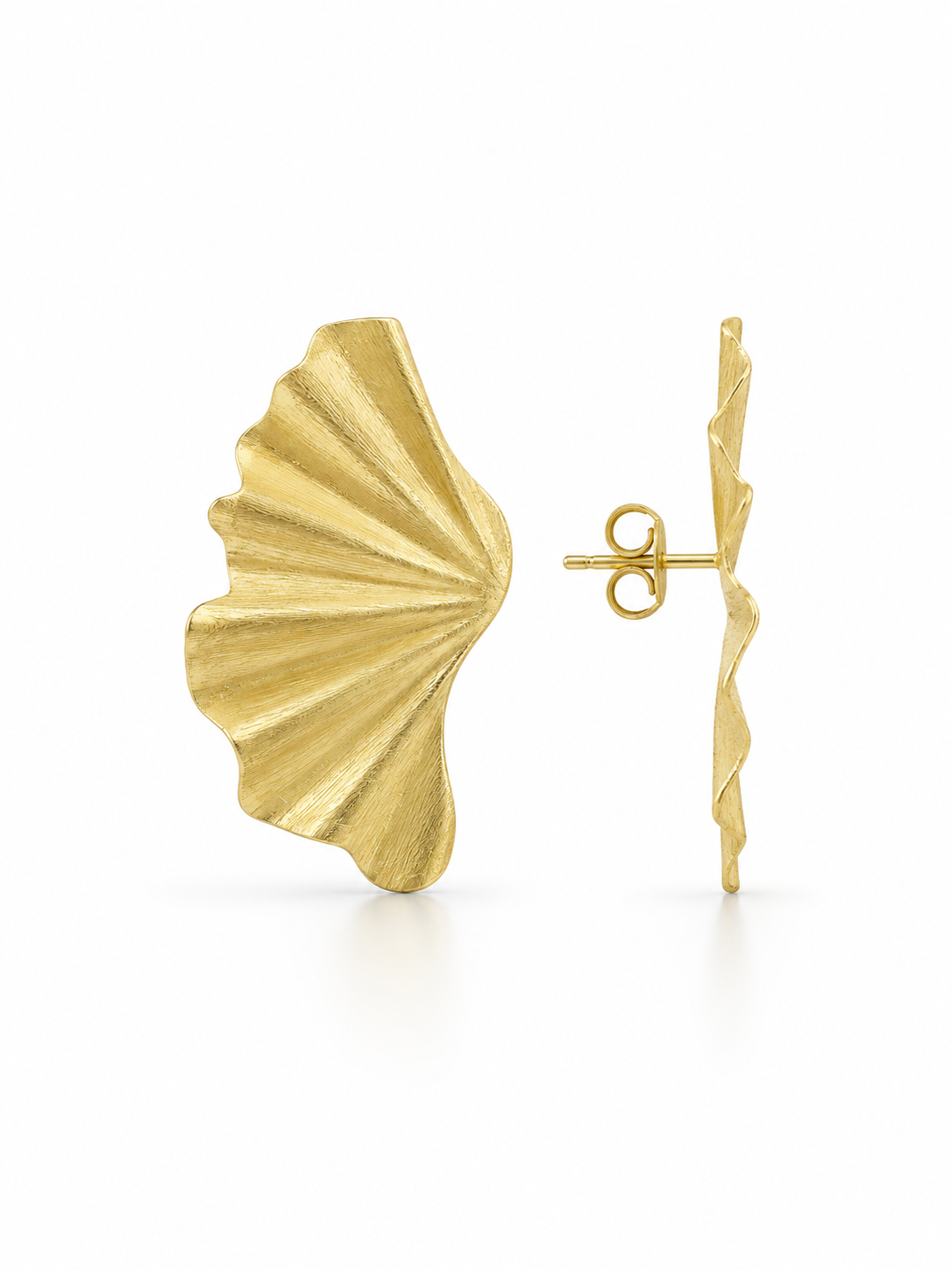 Brass - Gold CL Earring Leaf S Brushed