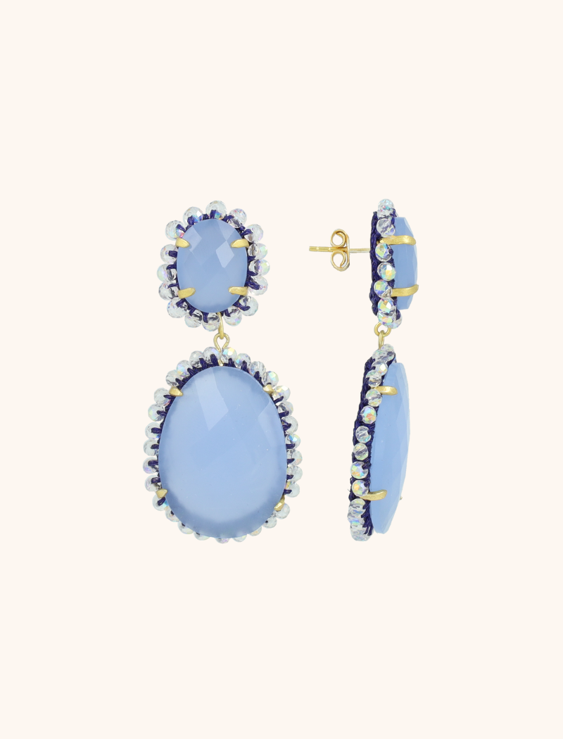 Blue Earrings Bodine Pendant Earring Double L