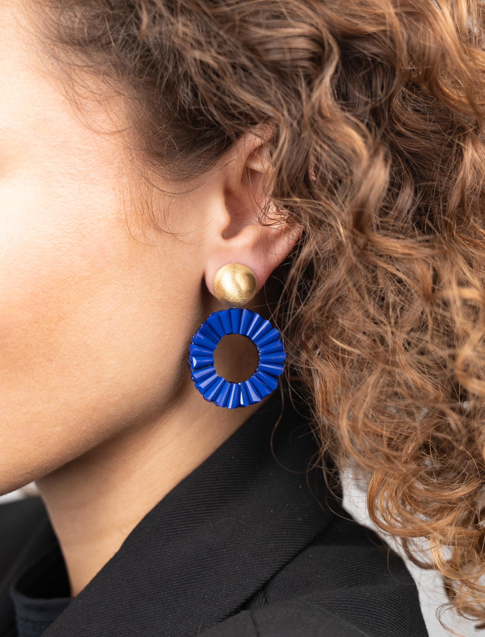 Blue Earrings Open Circle Danee