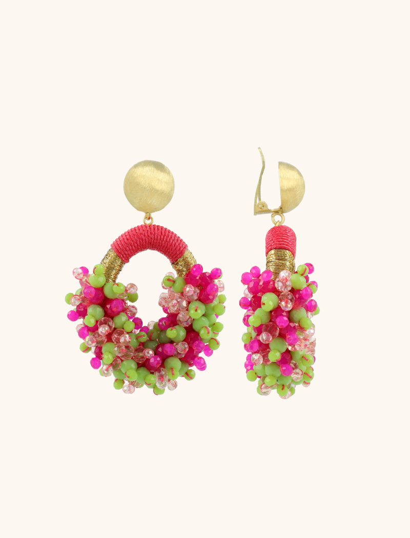 Fuchsia Lime Earrings Eve Oval M DS Cliplott-theme.productDescriptionPage.SEO.byTheBrand