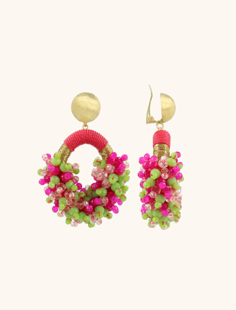 Fuchsia Lime Oorbellen Eve Ovaal M DS Cliplott-theme.productDescriptionPage.SEO.byTheBrand