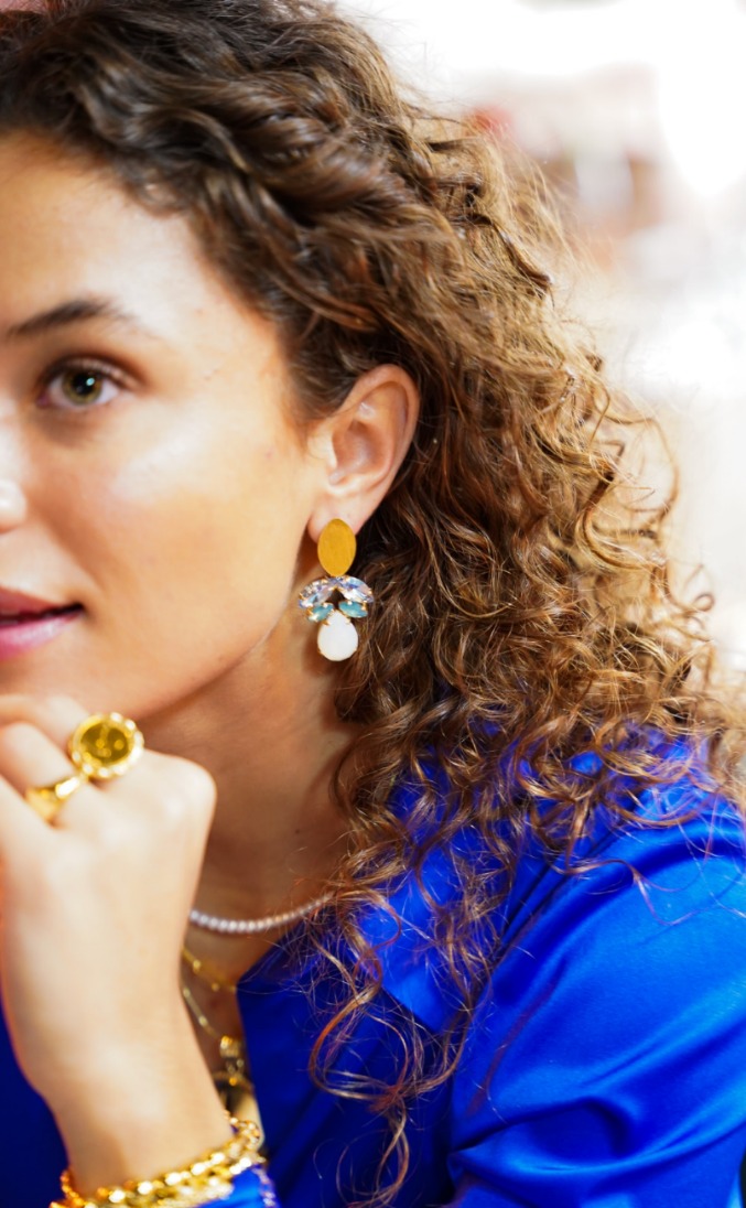 Blue Earrings Strass Joni