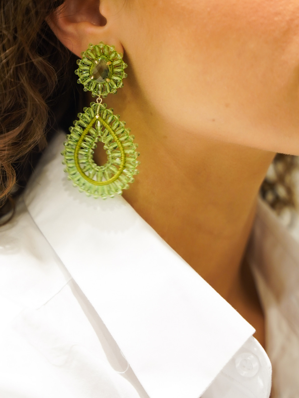 Groene Oorbellen Apollo Double Drop